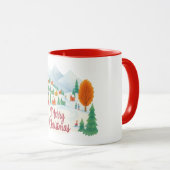 Merry Christmas – Winter Village Holiday Comb mug マグカップ (正面右)