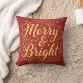 Merry Christmas Wishes to Brighten | Throw Pillow クッション (ブランケット)