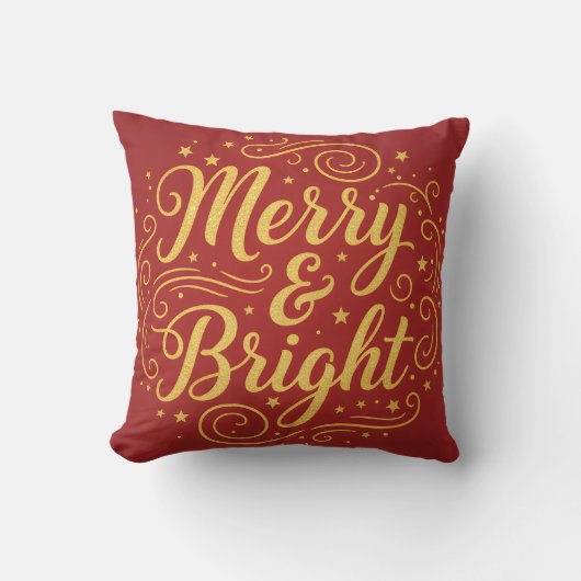 Merry Christmas Wishes to Brighten | Throw Pillow クッション (正面)