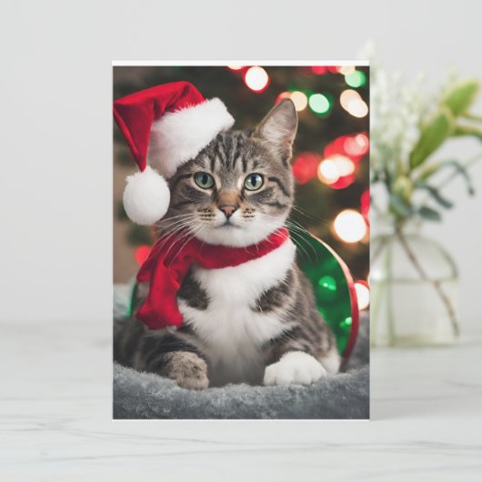 Merry Christmas with a cute kitten シーズンカード (スタンド正面)