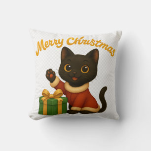 Merry Christmas with Emi the Black Cat クッション