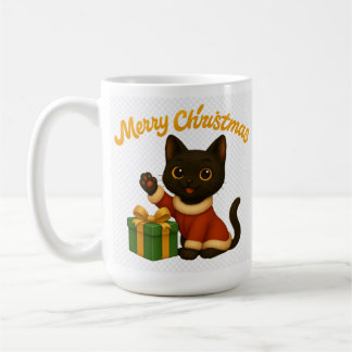 Merry Christmas with Emi the Black Cat コーヒーマグカップ