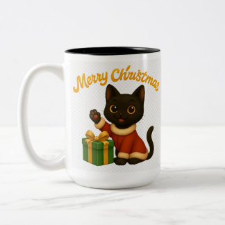 Merry Christmas with Emi the Black Cat ツートーンマグカップ