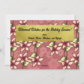 Merry Christmas with Golden Red Poinsettia and Sno シーズンカード (裏面)