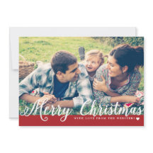Merry Christmas with Love Photo Holiday Greeting