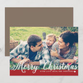 Merry Christmas with Love Photo Holiday Greeting シーズンカード (正面/裏面)