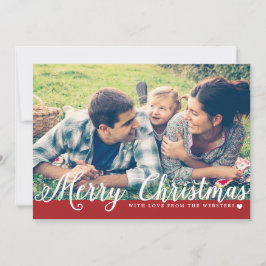 Merry Christmas with Love Photo Holiday Greeting シーズンカード