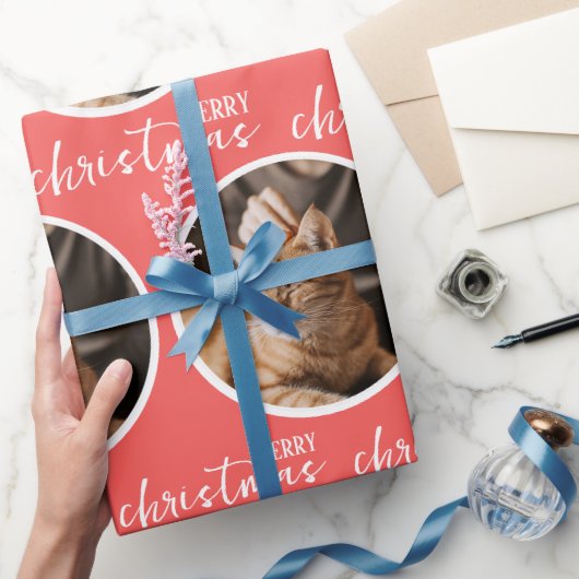 Merry Christmas with One Circle Photo ラッピングペーパー (ギフト)