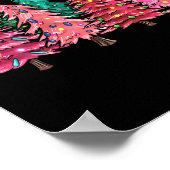 Merry Christmas With Pink Trees Xmas Costume Girls ポスター (角)