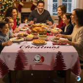 Merry Christmas With Santa Luxury テーブルクロス