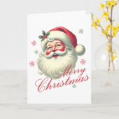 Merry Christmas with Santa - vintage christmas カード (黄色い花)