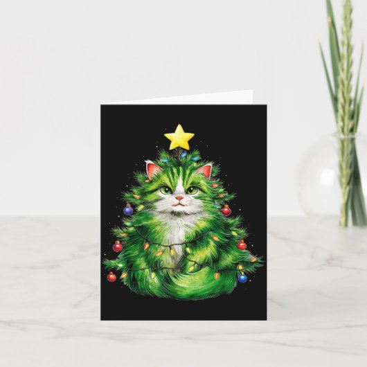 Merry Christmas With This Funny Christmas Tree Cat カード (正面)