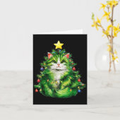 Merry Christmas With This Funny Christmas Tree Cat カード (黄色い花)