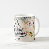 Merry Christmas with Winter Reindeer holiday gift  コーヒーマグカップ (正面右)