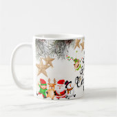 Merry Christmas with Winter Reindeer holiday gift  コーヒーマグカップ (左)