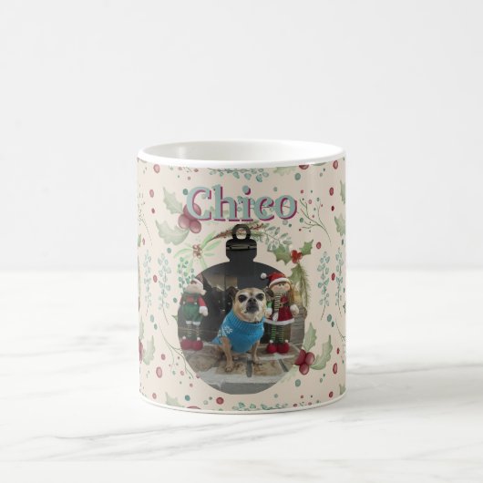 Merry Christmas Woodland Evergreen Wreath  コーヒーマグカップ (中央)