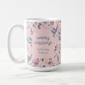 Merry Christmas Woodland Friends in Winter Forest  コーヒーマグカップ (左)