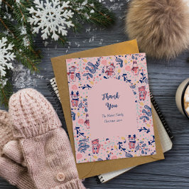 Merry Christmas Woodland Friends in Winter Forest  サンキューカード