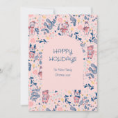 Merry Christmas Woodland Friends in Winter Forest  シーズンカード (正面)