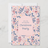 Merry Christmas Woodland Friends in Winter Forest  招待状 (正面)