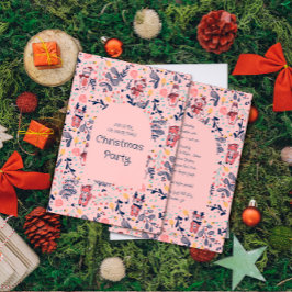 Merry Christmas Woodland Friends in Winter Forest  招待状