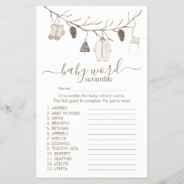 Merry Christmas Word Scramble Game Baby Shower チラシ