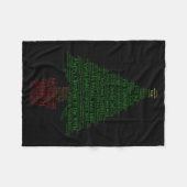 Merry Christmas World Languages Word Tree フリースブランケット (正面(横))
