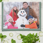 Merry Christmas World’s Best Dad Photos Sage Green キッチンタオル (折り畳み)