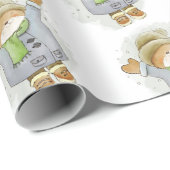 Merry Christmas Wrapping Cat Kitten Winter  ラッピングペーパー (ロールコーナー)