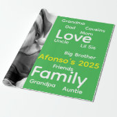 Merry Christmas Wrapping Family Love Santa  ラッピングペーパー (アンロールド)