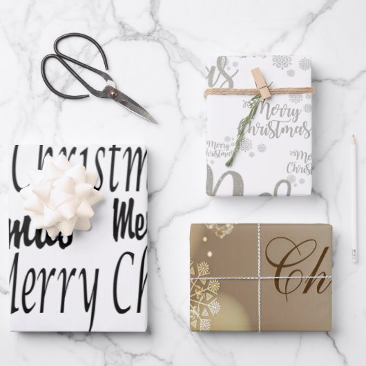 Merry Christmas Wrapping Paper Sheets ラッピングペーパーシート (正面)