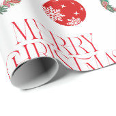 Merry Christmas Wrapping Paper w Ornament & Wreath ラッピングペーパー (ロールコーナー)