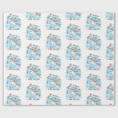 Merry Christmas Wrapping Unicorn Happy New Year  ラッピングペーパー (フラット)
