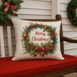 Merry Christmas Wreath  アウトドアクッション