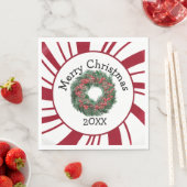 Merry Christmas Wreath スタンダードランチョンナプキン (インサイチュ)
