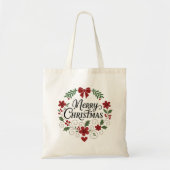 Merry Christmas Wreath Budget Tote Bag トートバッグ (正面)