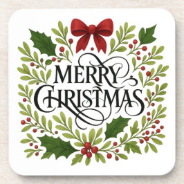 Merry Christmas Wreath Coasters Set コースター
