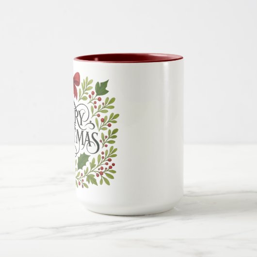 Merry Christmas Wreath Coffee Mug マグカップ (中央)