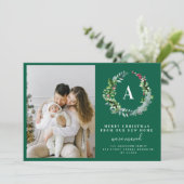 Merry christmas wreath holiday moving announcement シーズンカード (スタンド正面)