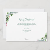 Merry christmas wreath holiday moving announcement シーズンカード (裏面)