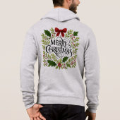 Merry Christmas Wreath Hoodie for Men パーカ (裏面)