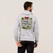 Merry Christmas Wreath Hoodie for Men パーカ (裏面フル)