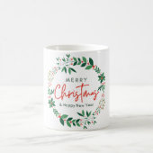Merry Christmas Wreath Mug – Holiday &  Mug, 11 oz コーヒーマグカップ (中央)