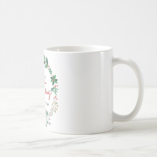 Merry Christmas Wreath Mug – Holiday &  Mug, 11 oz コーヒーマグカップ (右)