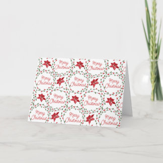 Merry Christmas wreath red green white シーズンカード