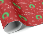 Merry Christmas  Wreath Wrapping Paper ラッピングペーパー (ロールコーナー)