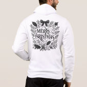 Merry Christmas Wreath Zip-Up Hoodie パーカ (裏面)