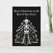 Merry Christmas X-ray Tech Christmas Tree Skeleton カード (正面)