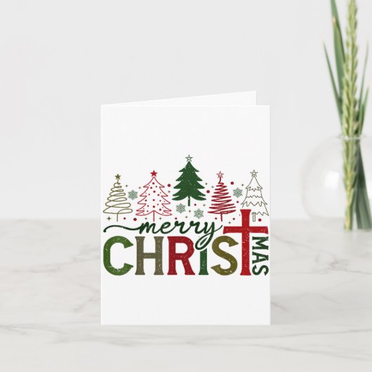 Merry Christmas Xmas Christian Jesus Family Pajama カード (正面)