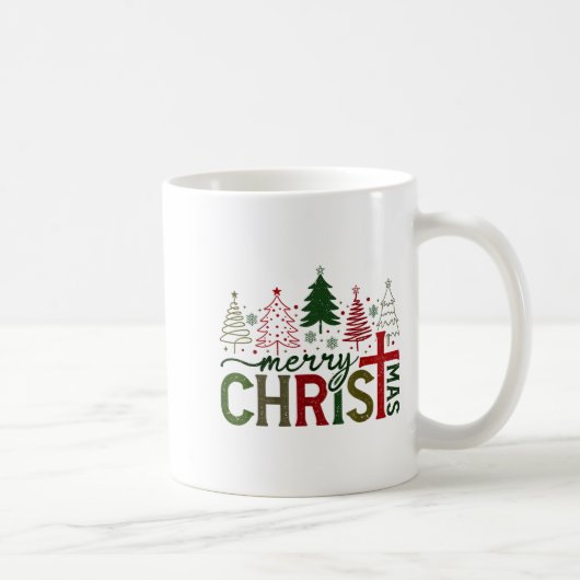 Merry Christmas Xmas Christian Jesus Family Pajama コーヒーマグカップ (右)
